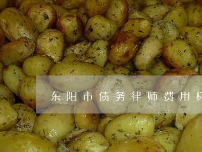 东阳市债务律师费用标准