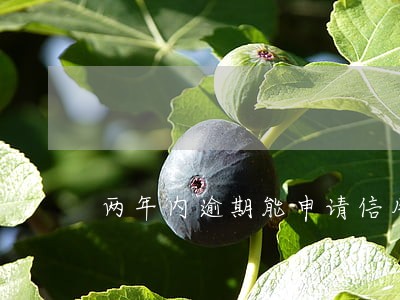 两年内逾期能申请信用卡吗