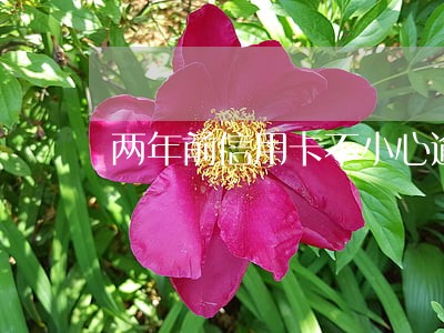 两年前信用卡不小心逾期 两年前信用卡不小心逾期