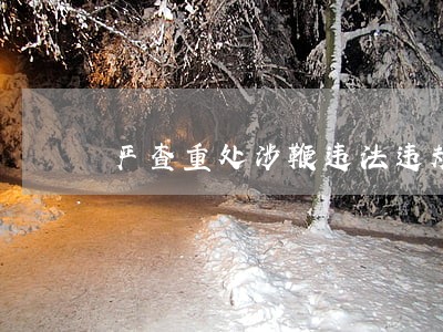 严查重处涉鞭违法违规行为 严查重处涉鞭违法违规行为