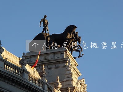 个人信用信息概要显示有逾期