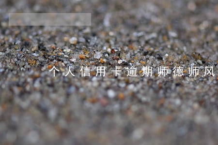 个人信用卡逾期师德师风 个人信用卡逾期师德师风