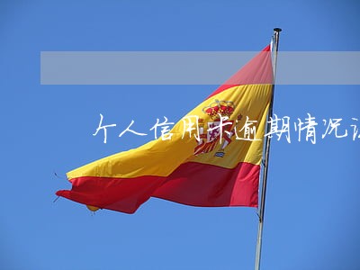 个人信用卡逾期情况说明 个人信用卡逾期情况说明
