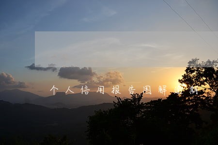 个人信用报告图解逾期 个人信用报告图解逾期
