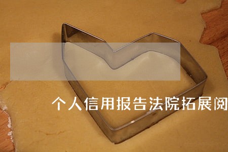 个人信用报告法院拓展阅读 个人信用报告法院拓展阅读