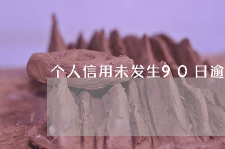 个人信用未发生90日逾期 个人信用未发生90日逾期
