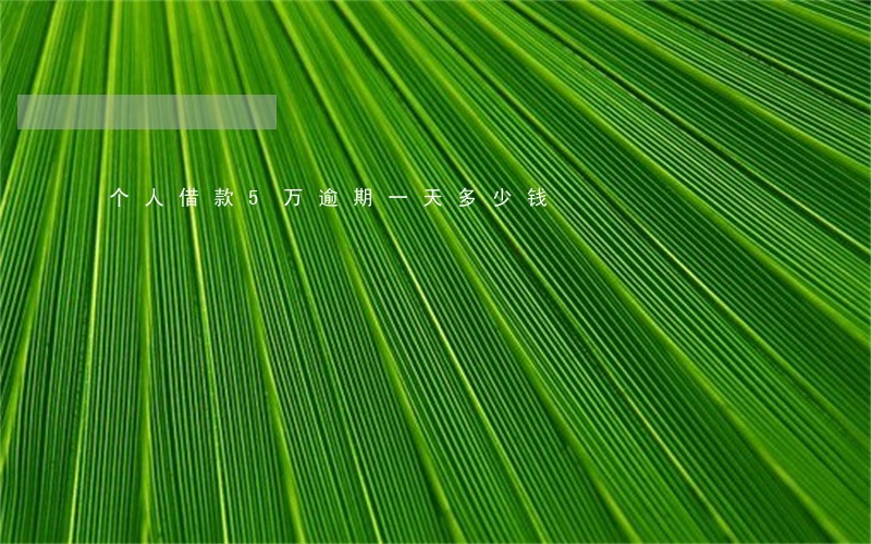 个人借款5万逾期一天多少钱 个人借款5万逾期一天多少钱