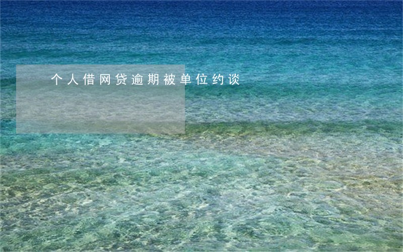 个人借网贷逾期被单位约谈 个人借网贷逾期被单位约谈