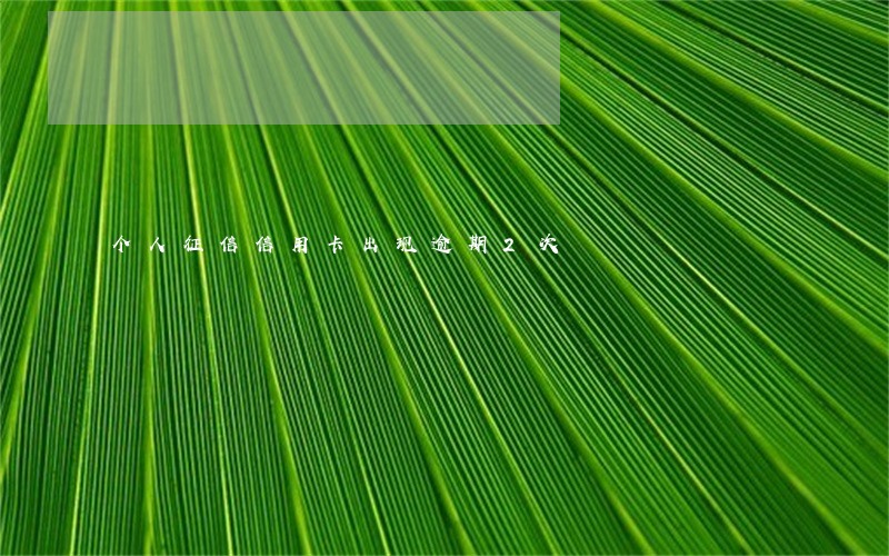 个人征信信用卡出现逾期2次