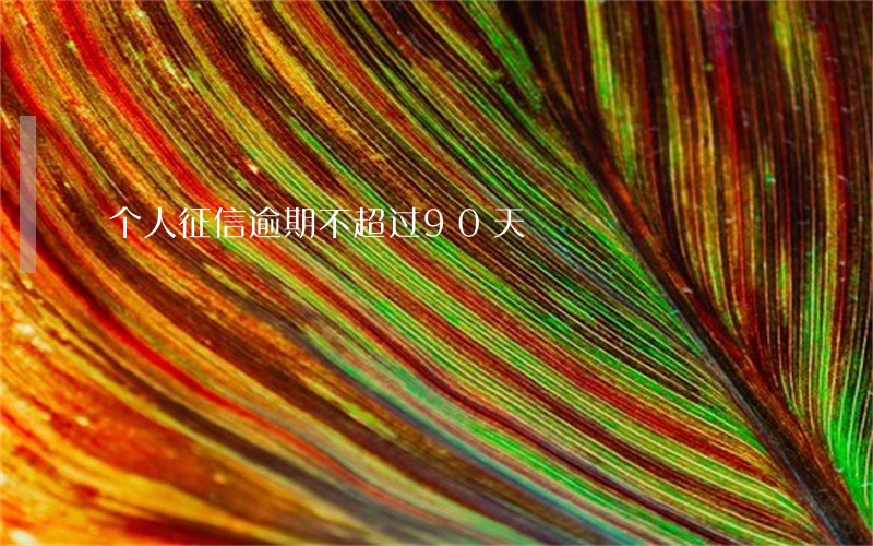 个人征信逾期不超过90天 个人征信逾期不超过90天