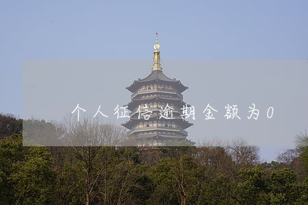 个人征信逾期金额为0 个人征信逾期金额为0