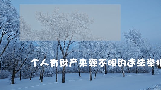 个人有财产来源不明的违法举报吗 个人有财产来源不明的违法举报吗