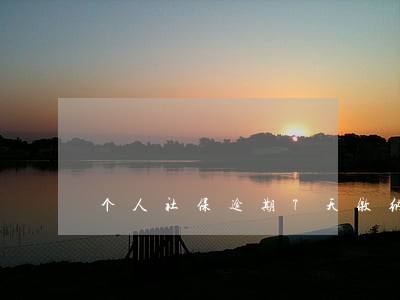 个人社保逾期7天缴纳