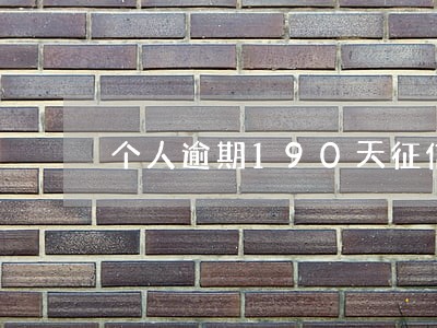 个人逾期190天征信记录