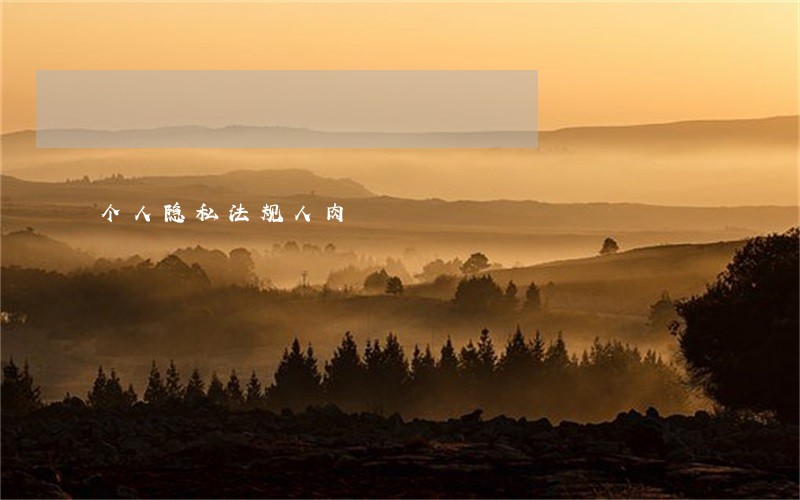个人隐私法规人肉