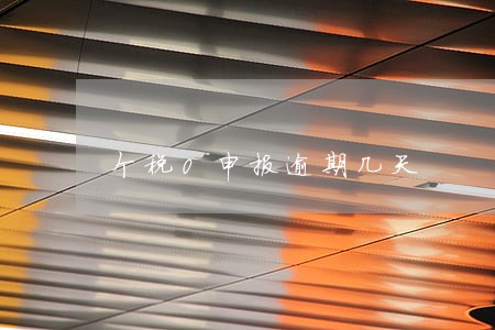 个税0申报逾期几天 个税0申报逾期几天