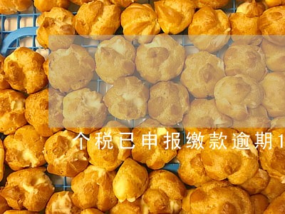 个税已申报缴款逾期1天 个税已申报缴款逾期1天