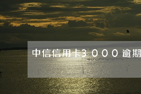 中信信用卡3000逾期3个月 中信信用卡3000逾期3个月