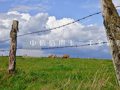 中信信用卡三千多逾期一年 中信信用卡三千多逾期一年