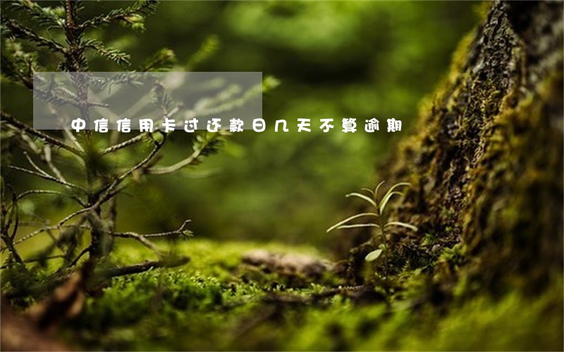 中信信用卡过还款日几天不算逾期 中信信用卡过还款日几天不算逾期