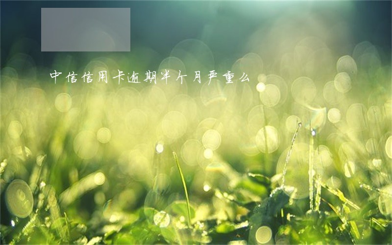 中信信用卡逾期半个月严重么