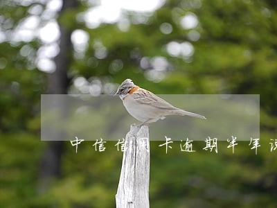 中信信用卡逾期半年说起诉