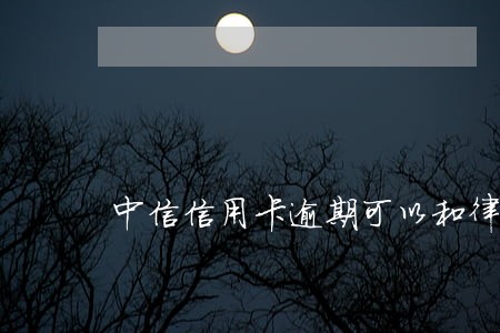 中信信用卡逾期可以和律师协商吗 中信信用卡逾期可以和律师协商吗
