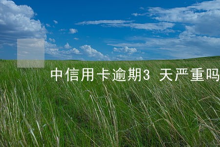 中信用卡逾期3天严重吗