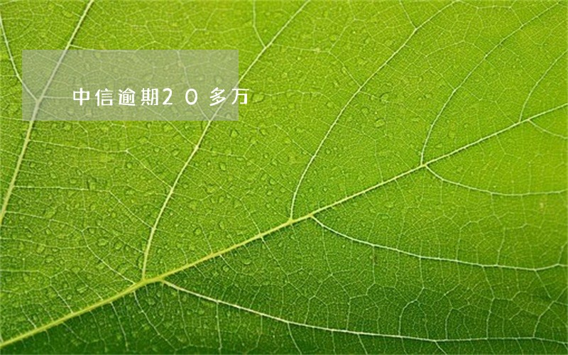 中信逾期20多万 中信逾期20多万