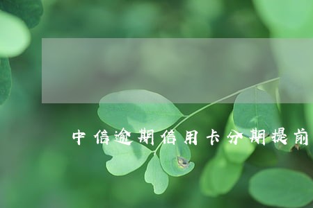 中信逾期信用卡分期提前终止 中信逾期信用卡分期提前终止