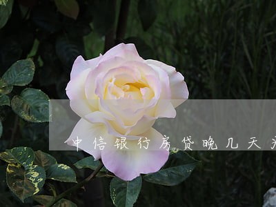 中信银行房贷晚几天为逾期 中信银行房贷晚几天为逾期