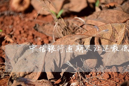 中信银行逾期不让还最低 中信银行逾期不让还最低