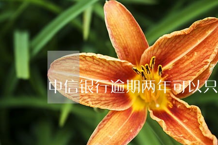 中信银行逾期两年可以只还本金吗 中信银行逾期两年可以只还本金吗