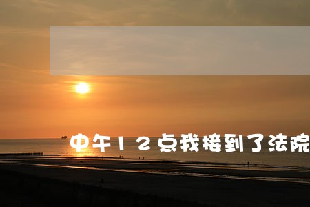 中午12点我接到了法院传票 中午12点我接到了法院传票