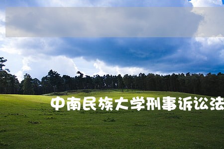 中南民族大学刑事诉讼法
