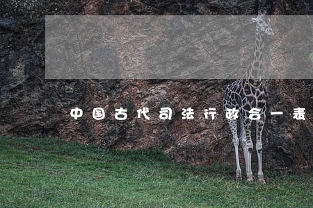 中国古代司法行政合一表现 中国古代司法行政合一表现
