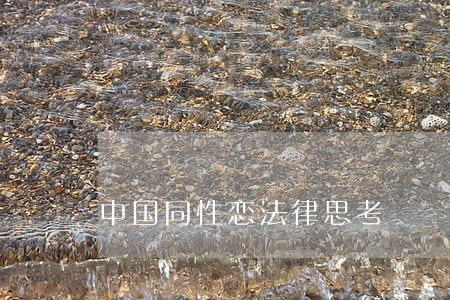 中国同性恋法律思考 中国同性恋法律思考