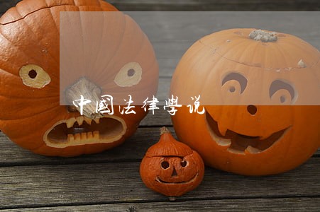 中国法律学说 中国法律学说