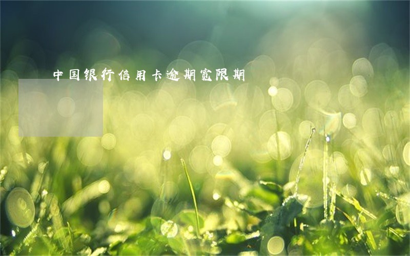 中国银行信用卡逾期宽限期
