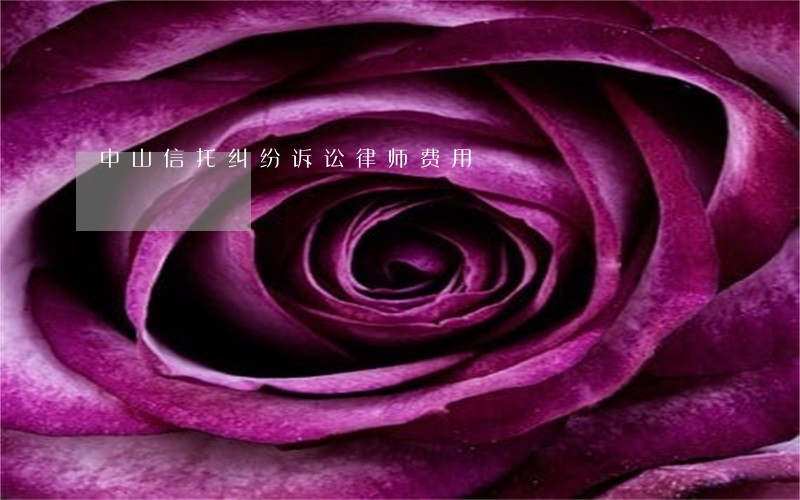 中山信托纠纷诉讼律师费用 中山信托纠纷诉讼律师费用