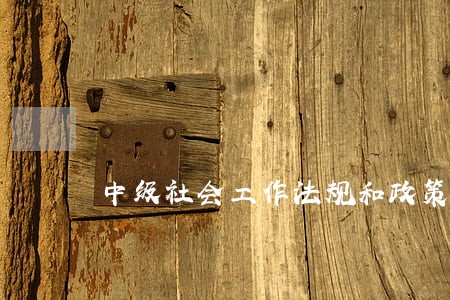 中级社会工作法规和政策
