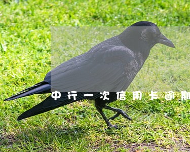 中行一次信用卡逾期 中行一次信用卡逾期