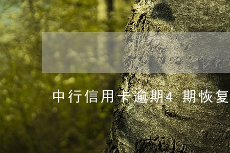 中行信用卡逾期4期恢复额度