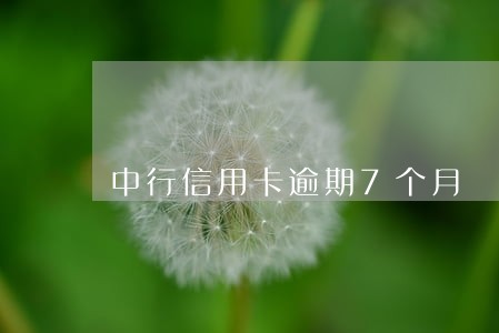 中行信用卡逾期7个月 中行信用卡逾期7个月