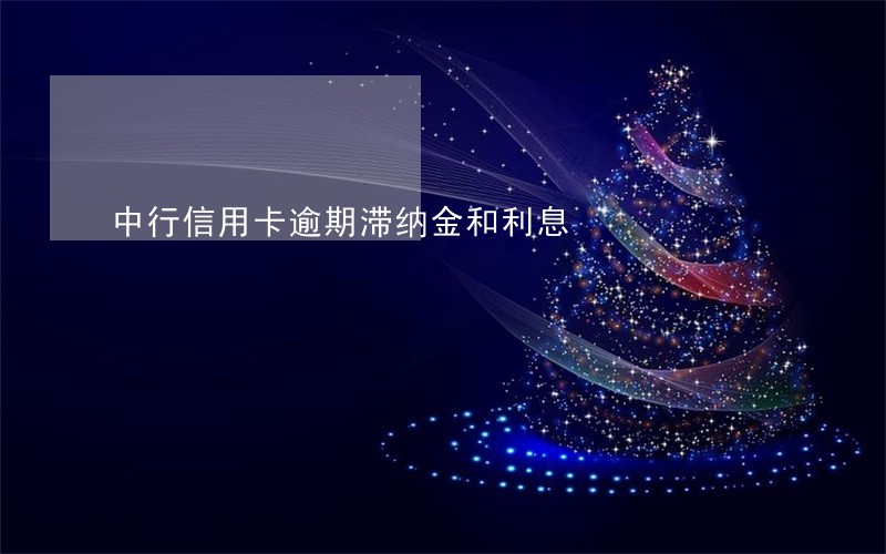 中行信用卡逾期滞纳金和利息 中行信用卡逾期滞纳金和利息