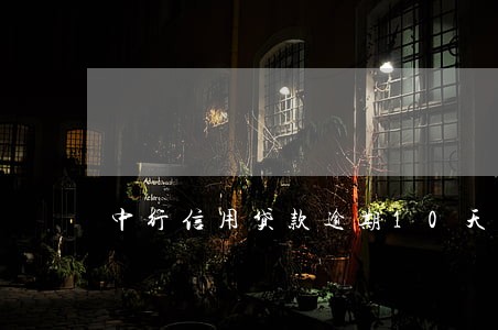 中行信用贷款逾期10天 中行信用贷款逾期10天