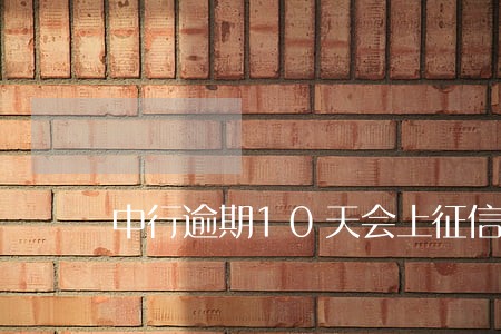 中行逾期10天会上征信吗