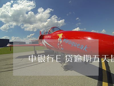 中银行E贷逾期五天协商 中银行E贷逾期五天协商