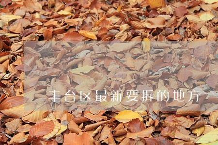 丰台区最新要拆的地方 丰台区最新要拆的地方