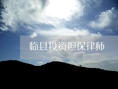临县投资担保律师 临县投资担保律师